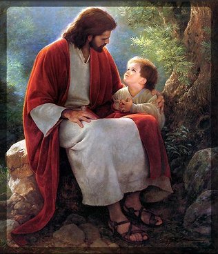 Jesus med en gutt