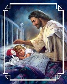 Jesus og sovende liten jente