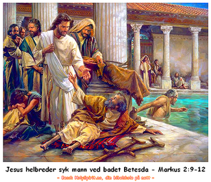 Jesus helbreder syk mann ved badet