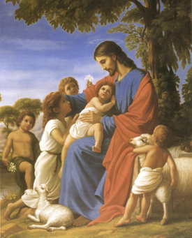 Jesus og mange barn